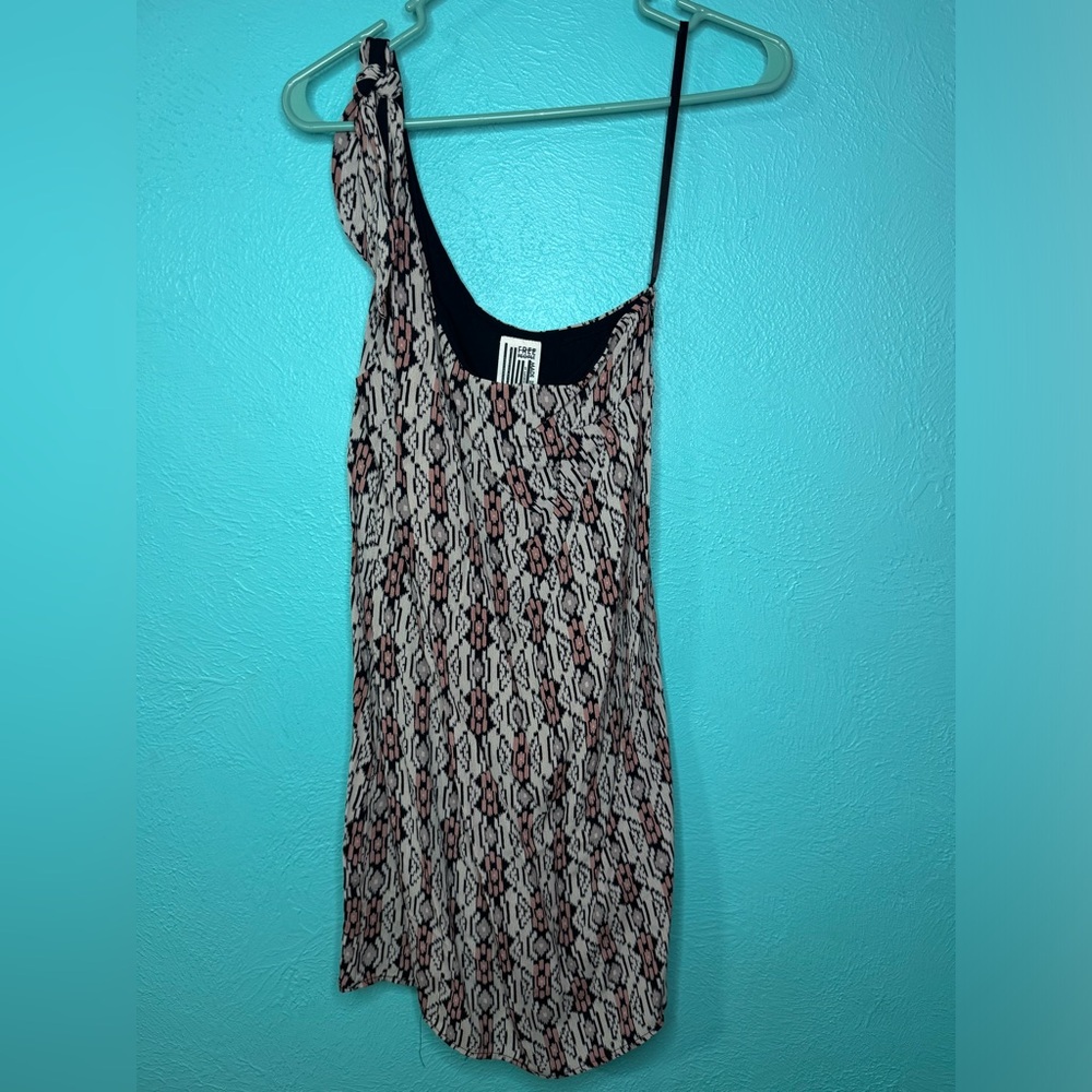 Free People Gaia Aztec Tribal One Shoulder Shift Dress boho